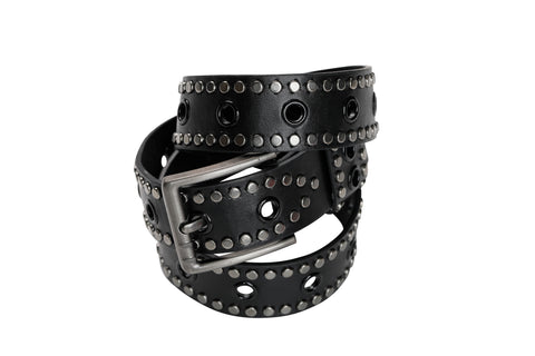 Men's Black belt with studs and grommets